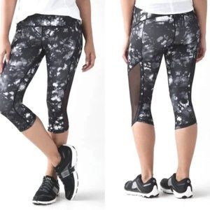 Lululemon Sun Runner Crop Dusk Dye White Black / … - image 1